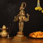 Bronze Finish Brass Lord Panchmukhi Hanuman Statue 22" | 10.2 kg Timeless Charm | Spiritual Significance & Artistic Mastery | 10" Width, 7" Depth